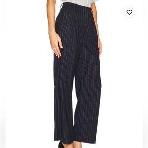 Favorite Daughter Navy Pinstripe Trousers